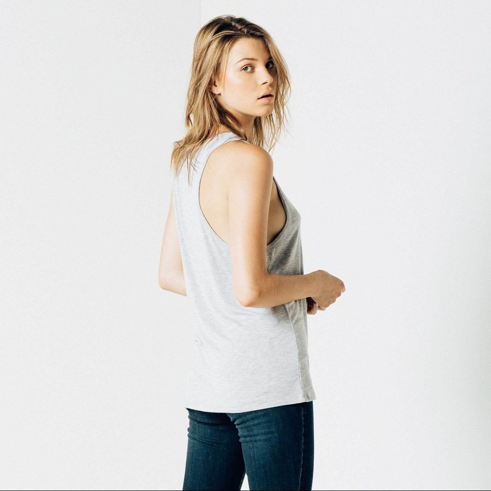 NEW Modal Muscle Racerback Tank In Heather Grey - Picture 5 of 9